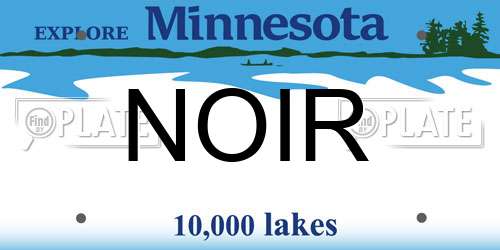 NOIR Minnesota License Plate