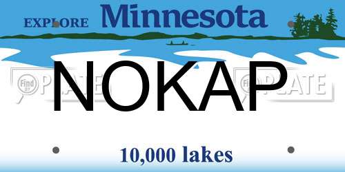 NOKAP Minnesota License Plate