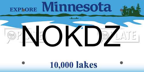 NOKDZ Minnesota License Plate