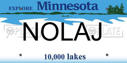 NOLAJ Minnesota License Plate