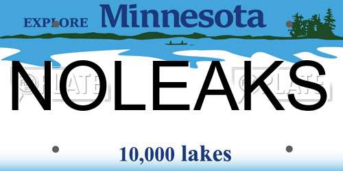 NOLEAKS Minnesota License Plate