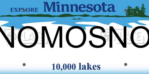 NOMOSNO Minnesota License Plate
