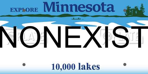 NONEXIST Minnesota License Plate