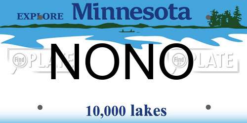 NONO Minnesota License Plate