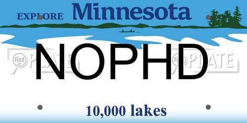 NOPHD Minnesota License Plate