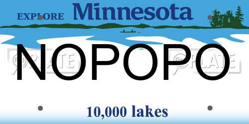 NOPOPO Minnesota License Plate