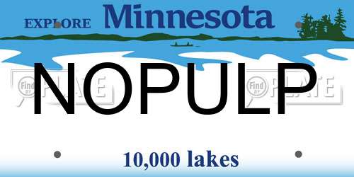 NOPULP Minnesota License Plate