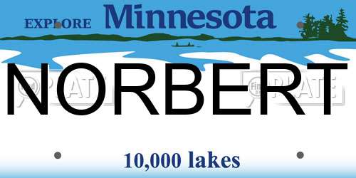 NORBERT Minnesota License Plate