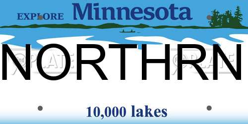 NORTHRN Minnesota License Plate
