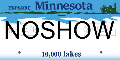 NOSHOW Minnesota License Plate