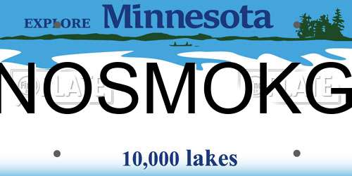 NOSMOKG Minnesota License Plate