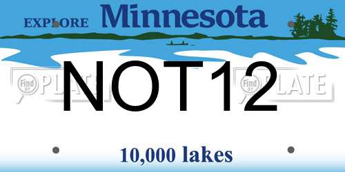 NOT12 Minnesota License Plate