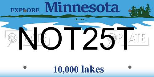 NOT25T Minnesota License Plate
