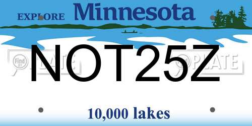 NOT25Z Minnesota License Plate