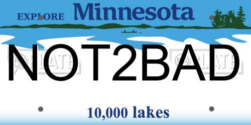 NOT2BAD Minnesota License Plate
