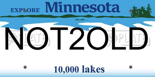 NOT2OLD Minnesota License Plate