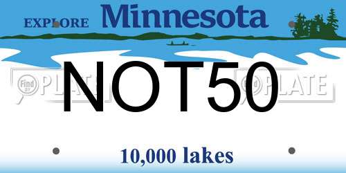 NOT50 Minnesota License Plate