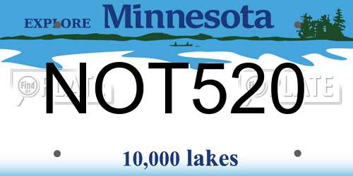 NOT520 Minnesota License Plate