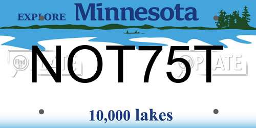 NOT75T Minnesota License Plate