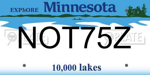 NOT75Z Minnesota License Plate