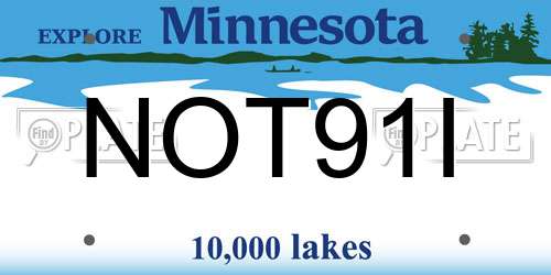 NOT91I Minnesota License Plate