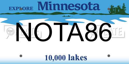 NOTA86 Minnesota License Plate