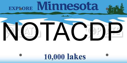 NOTACDP Minnesota License Plate