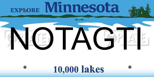 NOTAGTI Minnesota License Plate