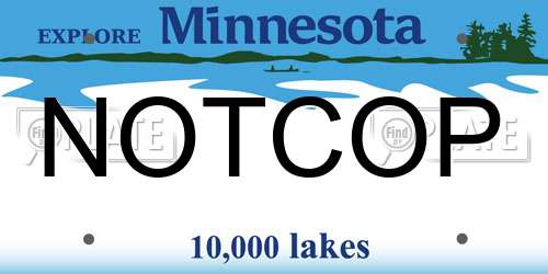 NOTCOP Minnesota License Plate
