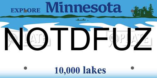 NOTDFUZ Minnesota License Plate