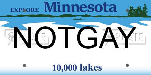 NOTGAY Minnesota License Plate