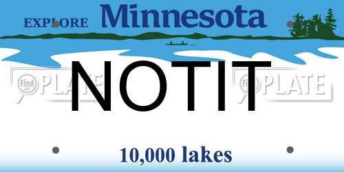 NOTIT Minnesota License Plate