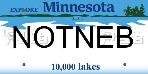 NOTNEB Minnesota License Plate
