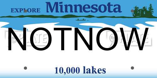 NOTNOW Minnesota License Plate