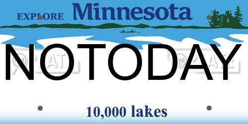 NOTODAY Minnesota License Plate