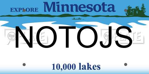 NOTOJS Minnesota License Plate