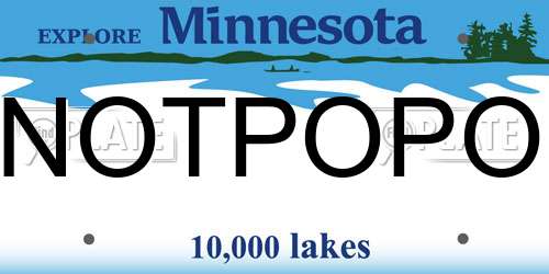 NOTPOPO Minnesota License Plate