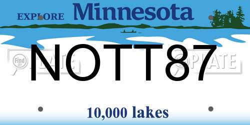 NOTT87 Minnesota License Plate