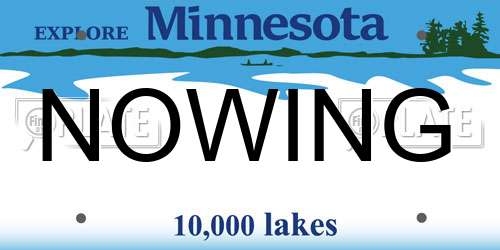 NOWING Minnesota License Plate