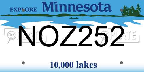 NOZ252 Minnesota License Plate