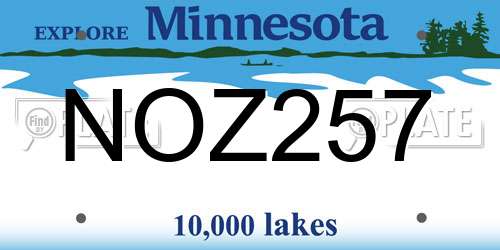 NOZ257 Minnesota License Plate