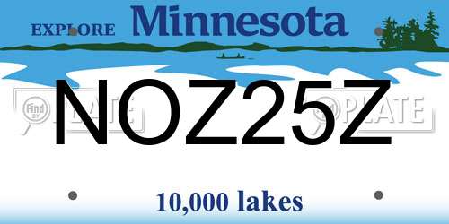 NOZ25Z Minnesota License Plate