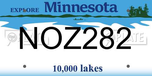 NOZ282 Minnesota License Plate