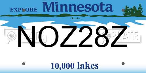 NOZ28Z Minnesota License Plate