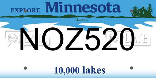 NOZ520 Minnesota License Plate