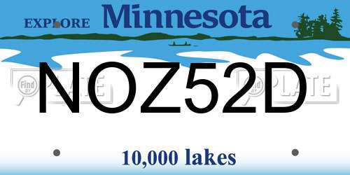 NOZ52D Minnesota License Plate