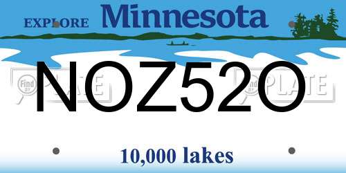 NOZ52O Minnesota License Plate