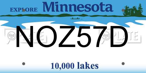 NOZ57D Minnesota License Plate