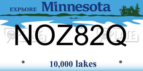 NOZ82Q Minnesota License Plate
