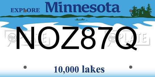 NOZ87Q Minnesota License Plate